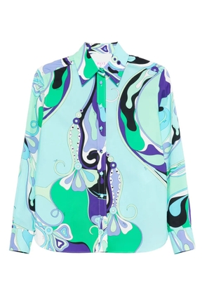 PUCCI abstract-print cotton shirt - Blue