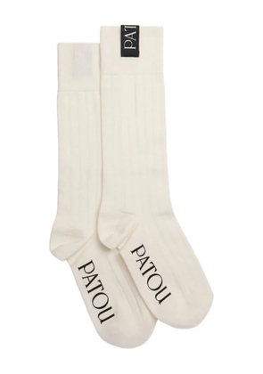 Patou ribbed logo socks - Neutrals