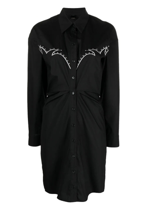 PINKO embroidered cotton shirt dress - Black