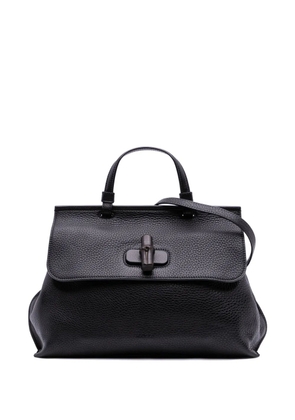Gucci Pre-Owned 2016-2025 Medium Leather Bamboo Daily satchel - Black