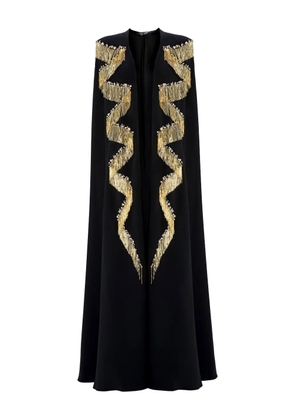Jenny Packham fringe-embellished cape top - Black
