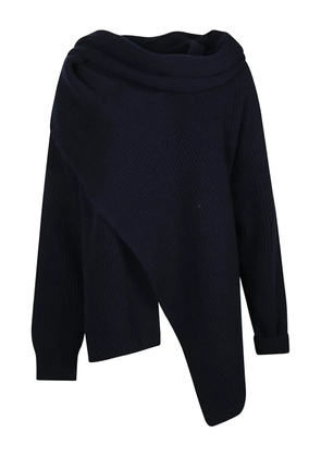 Jil Sander draped knitwear - Blue