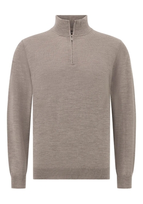 Boggi Milano half-zip wool sweater - Neutrals
