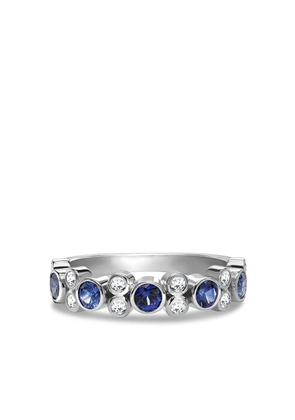 Pragnell 18kt white gold Bubbles blue sapphire and diamond half-eternity ring - Silver