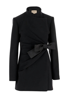 Valentino Garavani bow-detail wool-blend coat - Black
