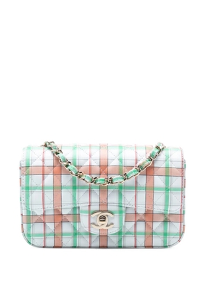 CHANEL Pre-Owned 2019 Mini Rectangular Classic Printed Calfskin Single Flap crossbody bag - Green