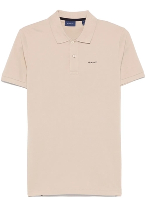 Gant embroidered-logo polo shirt - Neutrals