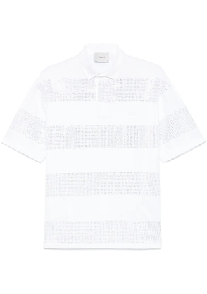 Coperni crystal-striped polo shirt - White