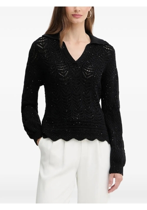 FRACOMINA v-neck scalloped knitwear - Black