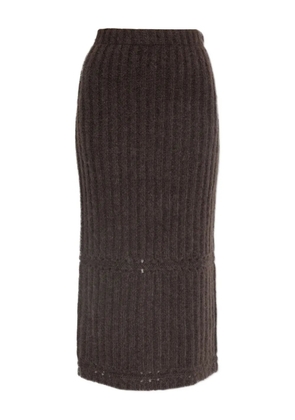By Malene Birger ribbed-knit midi skirt - Brown