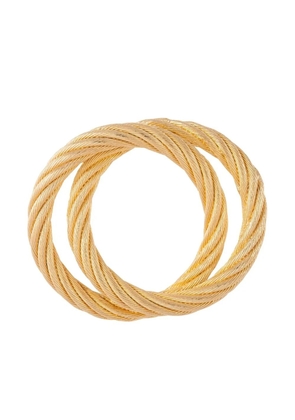 Christian Dior Pre-Owned 1980s twisted hoop brooch - Gold