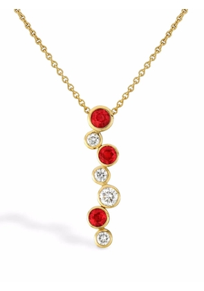 Pragnell 18kt rose gold Bubbles ruby and diamond drop pendant necklace - Pink