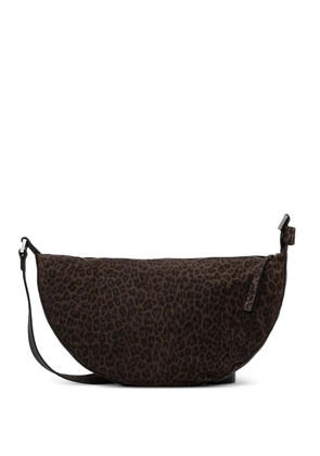 AllSaints Halfmoon animal-print cross body bag - Brown