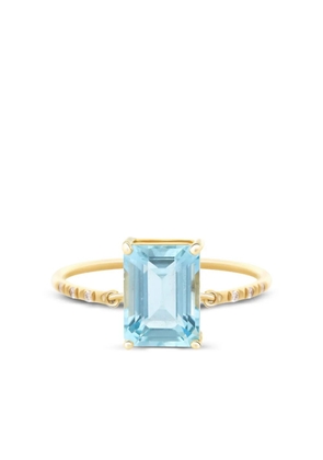 YI Collection 18K yellow gold aquamarine and diamond ring
