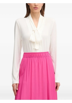 Joseph Ribkoff tie-neck long-sleeve blouse - White