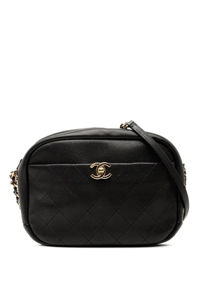 CHANEL Pre-Owned 2018-2019 Medium Quilted Goatskin Casual Trip Camera Bag crossbody bag - Black