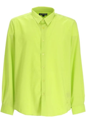 Vilebrequin embroidered-logo wool shirt - Green
