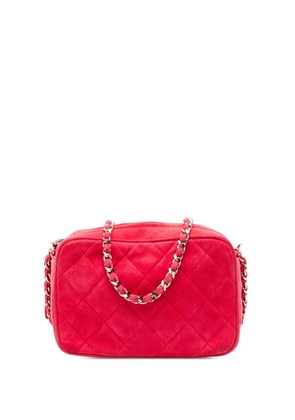 CHANEL Pre-Owned 1996-1997 Quilted Suede Camera Bag crossbody bag - Red
