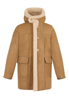 FURSAC hooded shearling coat - Brown
