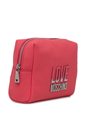 Love Moschino logo-plaque make-up bag - Pink