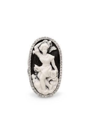 Cameo & Beyond Cupids Playing Trumpet ring - RHODIUM