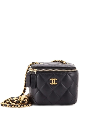 CHANEL Pre-Owned Pearl Crush Vanity Case with Chain Quilted Lambskin Mini clutch bag - Black