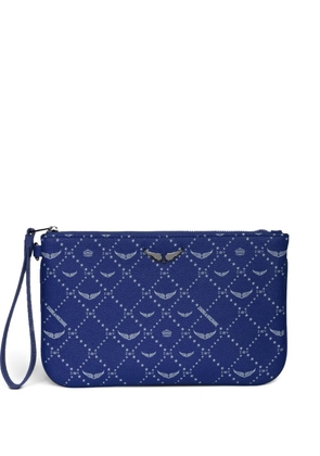 Zadig&Voltaire wings-logo stars clutch bag - Blue