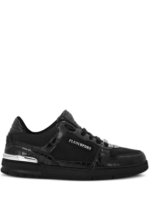 Plein Sport crocodile-effect panel sneakers - Black