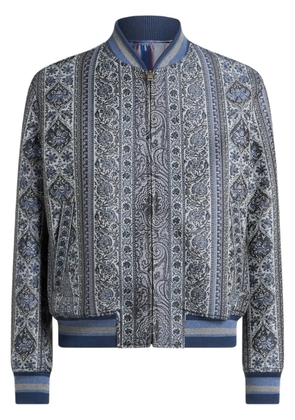 ETRO floral-jacquard bomber jacket - Blue