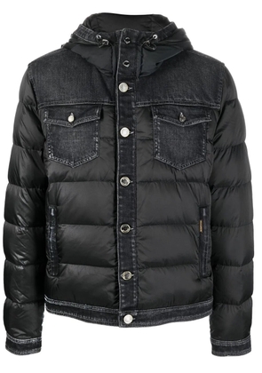 Moorer button-up padded down jacket - Black