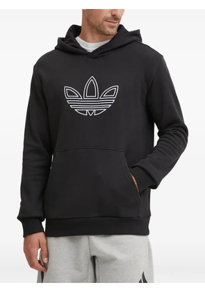 adidas logo-embroidered hoodie - Black
