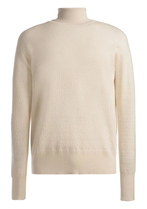 Bally monogram-jacquard roll-neck jumper - Neutrals