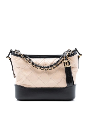 CHANEL Pre-Owned 2017-2018 Small Bicolor Aged Calfskin Gabrielle crossbody bag - Brown