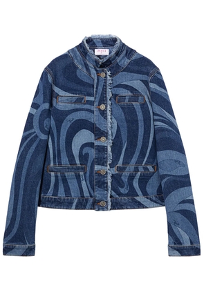 PUCCI Marmo-print denim jacket - Blue
