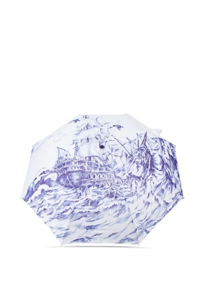 Moschino nautical-themed folding umbrella - White