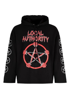 Local Authority graphic-print cotton hoodie - Black