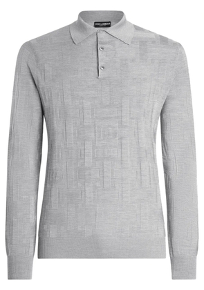 Dolce & Gabbana fine-knit polo shirt - Grey