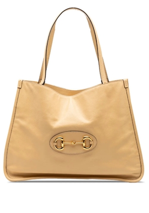 Gucci Pre-Owned 2000-2015 Medium Leather Horsebit 1955 tote bag - Brown