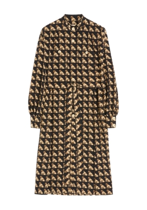 Valentino Garavani Petit Charles-print crepe de chine midi dress - Black