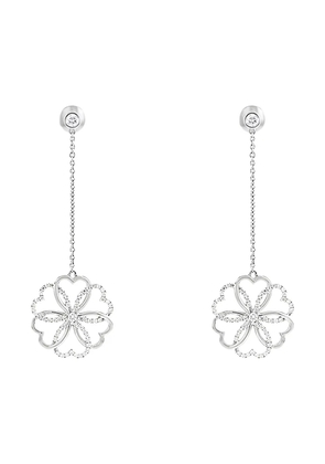 Poiray 2010s Rosace pendants and earrings in white gold and diamonds - Silver