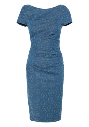 Talbot Runhof floral-pattern mini dress - Blue