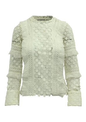 Self-Portrait floral-lace blouse - White
