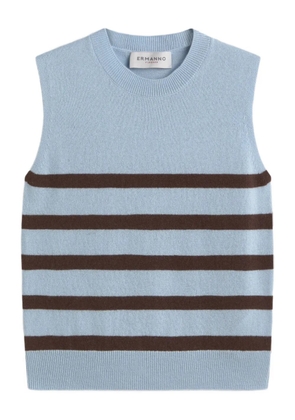 ERMANNO FIRENZE stripe-pattern sleeveless tank top - Blue