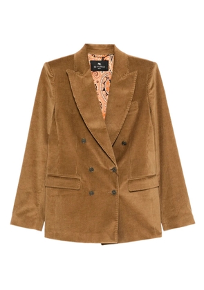ETRO corduroy double-breasted blazer - Brown