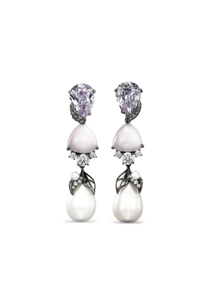 Anabela Chan 14K white gold and rhodium vermeil Berry multi-stone earrings - Purple