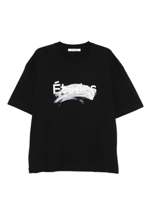 Études Studio smudged-logo organic cotton T-shirt - Black