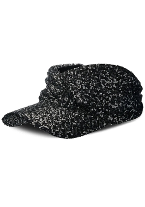 Maison Michel Nicky sequin-embellished visor hat - Black