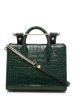 Strathberry crocodile-effect leather tote bag - Green