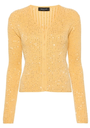 Fabiana Filippi sequin-embellished ribbed cardigan - Yellow