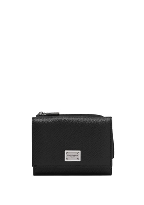 Dolce & Gabbana logo-plaque leather wallet - Black